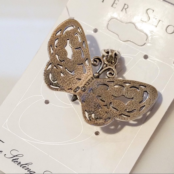 🦋Beautiful Lg Butterfly Sterling Silver Pendant - Picture 3 of 3